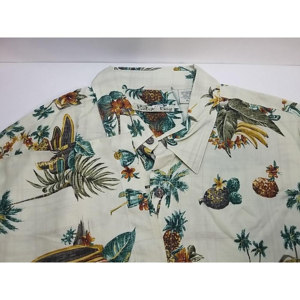 Batck Bay Mens Short Sleeve‎ Button Up Hawaiian  Shirt XL Floral